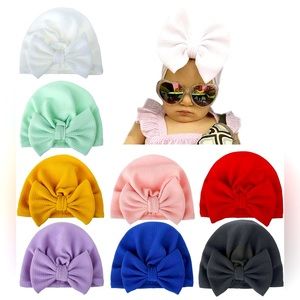 Big Bow Beanies for baby girls/infants